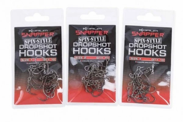Korum Snapper Dropshot Spin-Style Hooks #1 (10 Stuks) 1 Korum Snapper Dropshot Spin-Style Hooks #1 (10 Stuks)